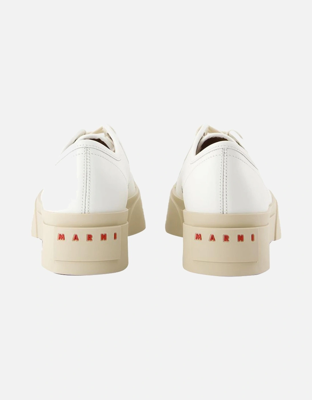 Laced Up Leather Sneakers with Round Toe