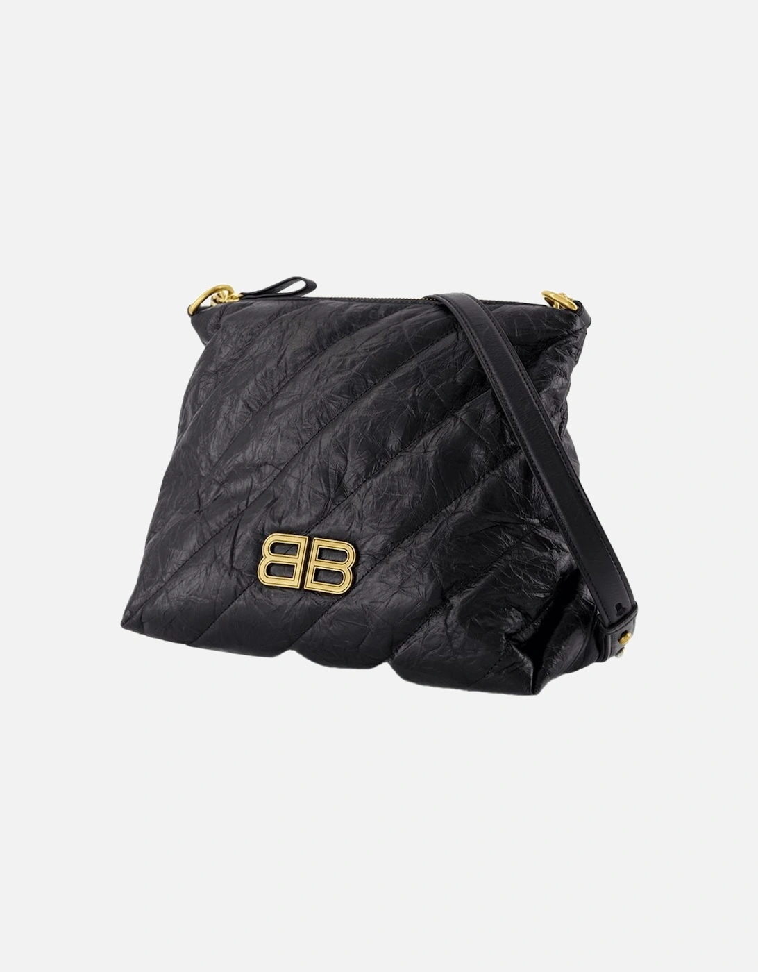 Quilted Leather Crush Small Shoulder Bag
