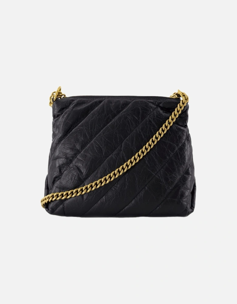 Quilted Leather Crush Small Shoulder Bag
