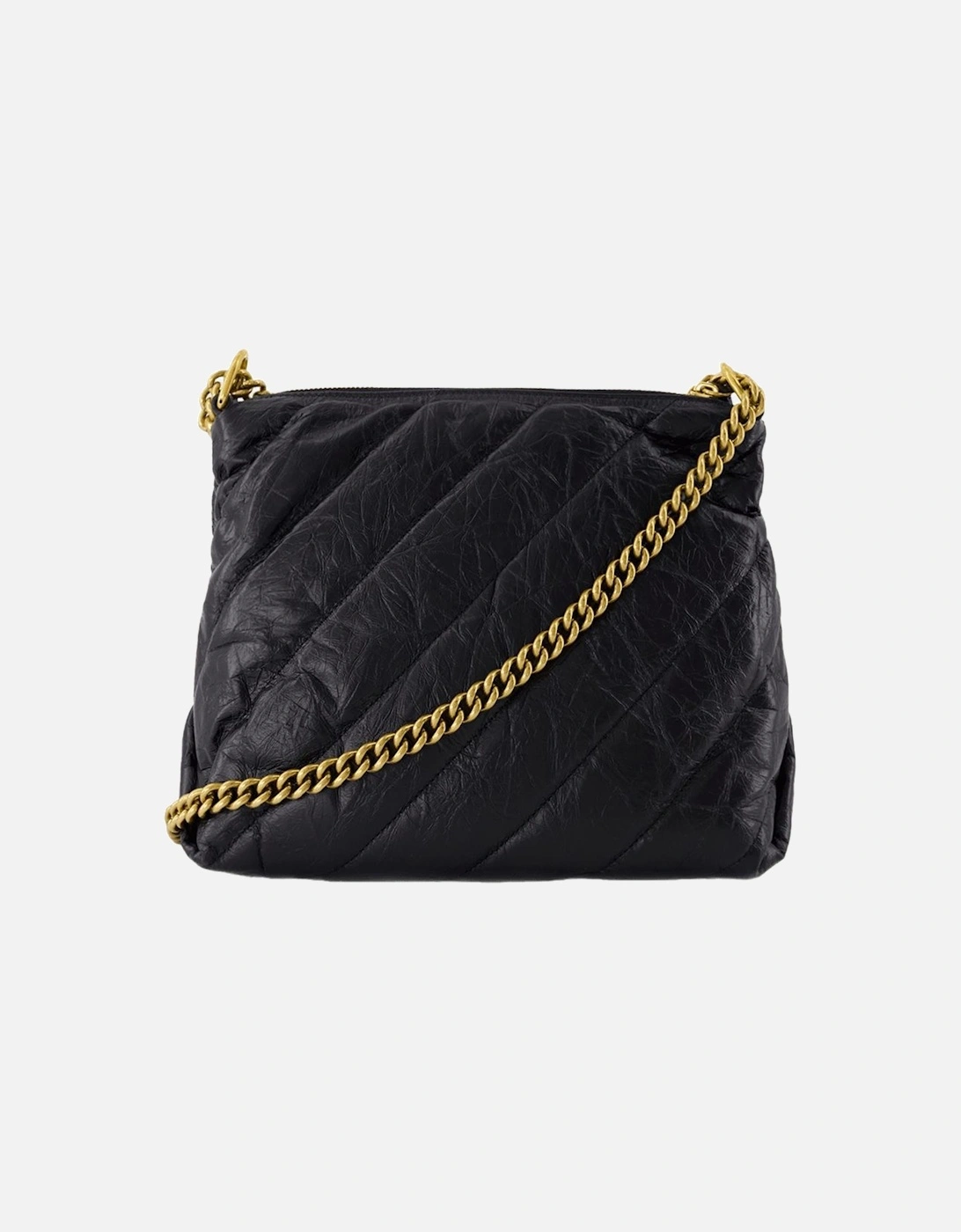 Quilted Leather Crush Small Shoulder Bag