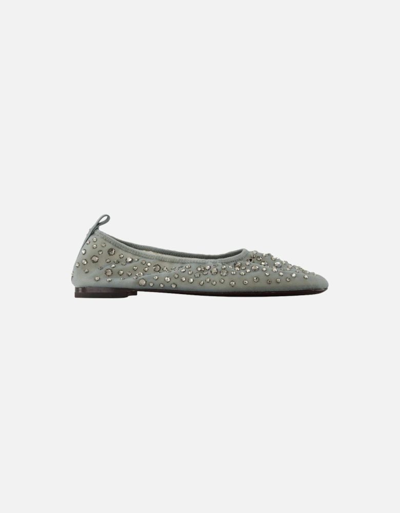 Crystal Embellished Nylon Ballerinas