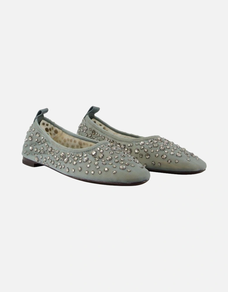Crystal Embellished Nylon Ballerinas