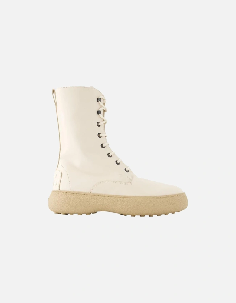 LaceUp Leather Ankle Boots