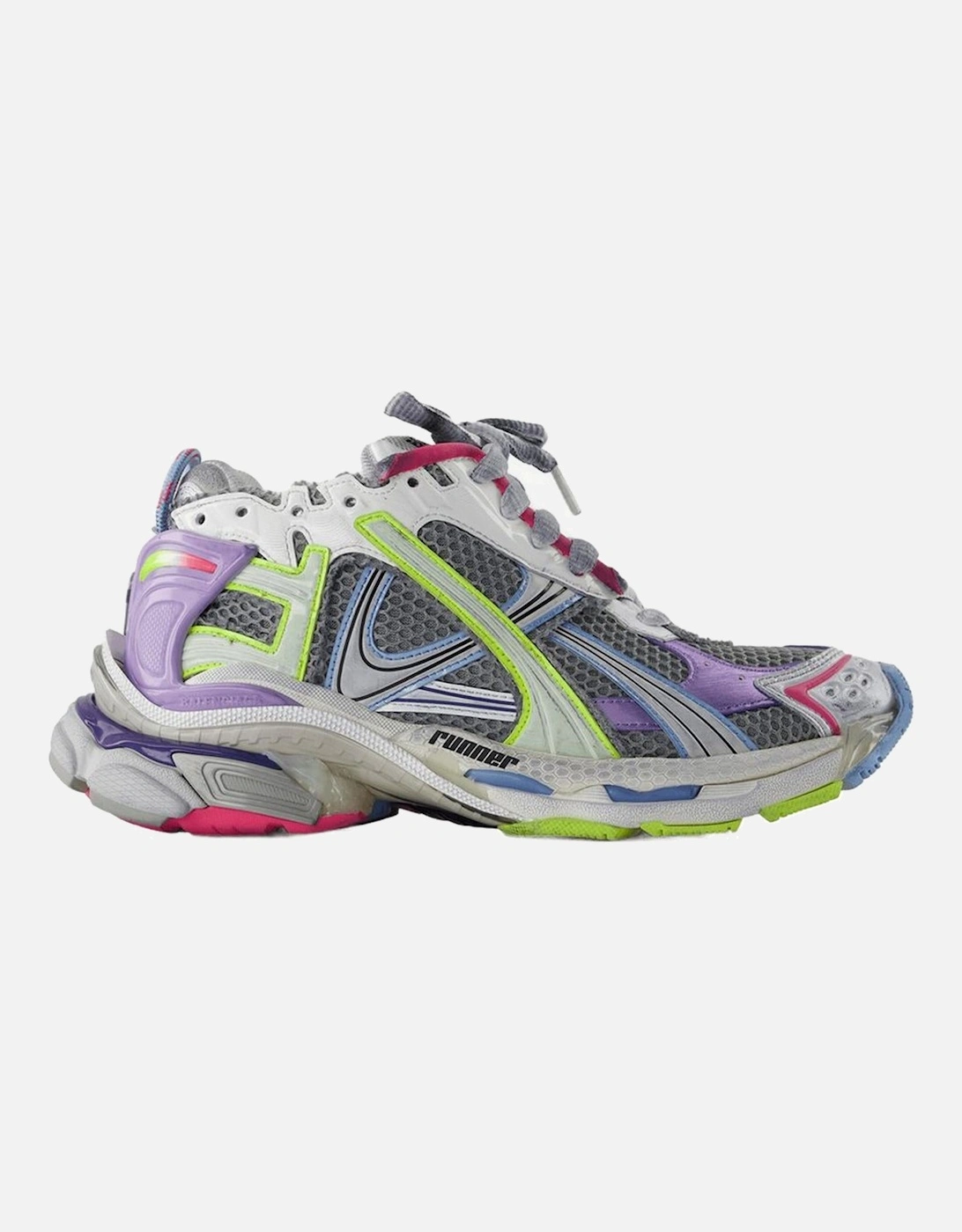 Gradient Runner Synthetic Sneakers with Round Toe and Lace-Up Closure, 4 of 3