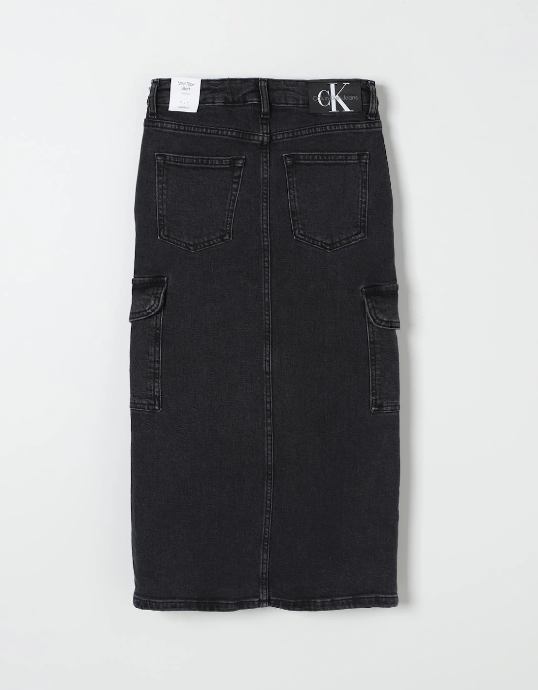 Denim Midi Cargo Skirt