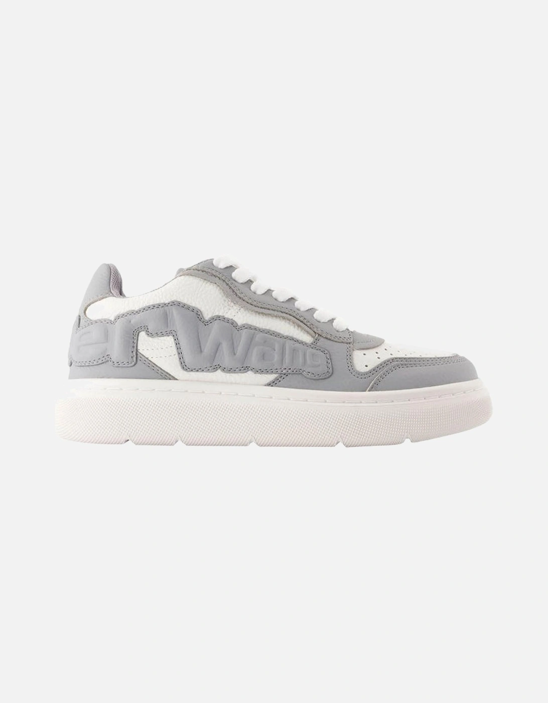 Puff Embossed Calf Leather Sneakers with Round Toe and Lace Closure, 5 of 4