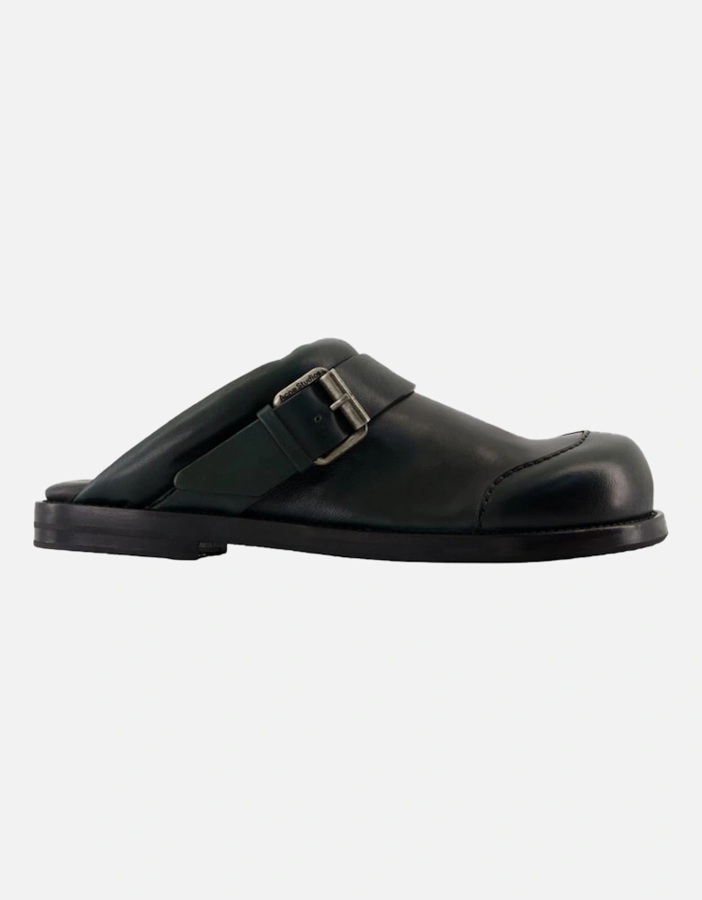 Leather Buckle Clogs