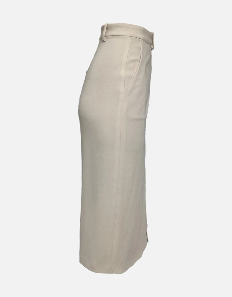 Pencil Skirt Front Slit Beige