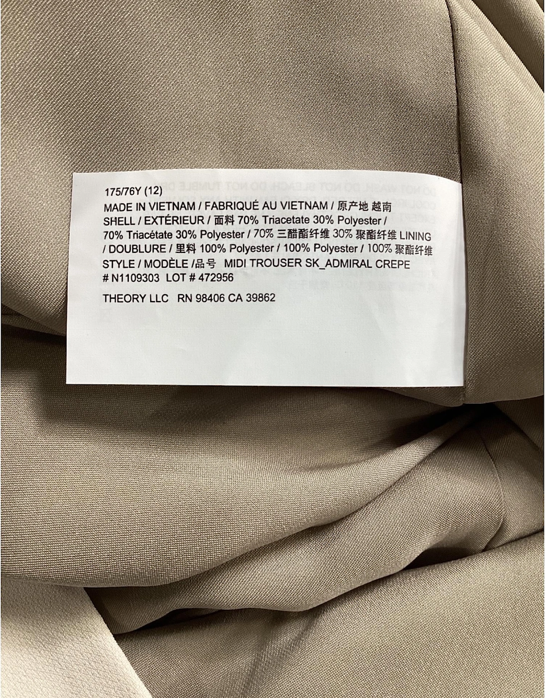 Pencil Skirt Front Slit Beige