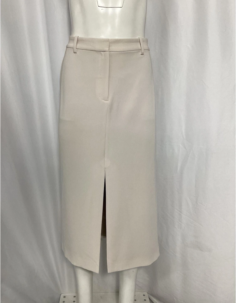 Pencil Skirt Front Slit Beige