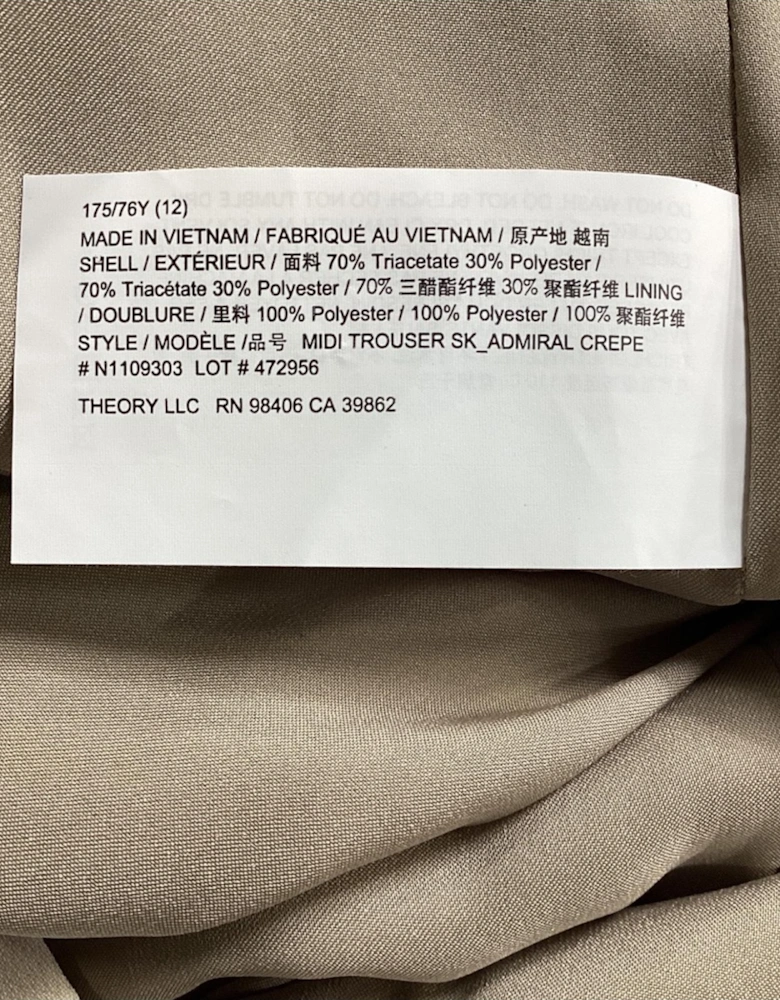 Pencil Skirt Front Slit Beige