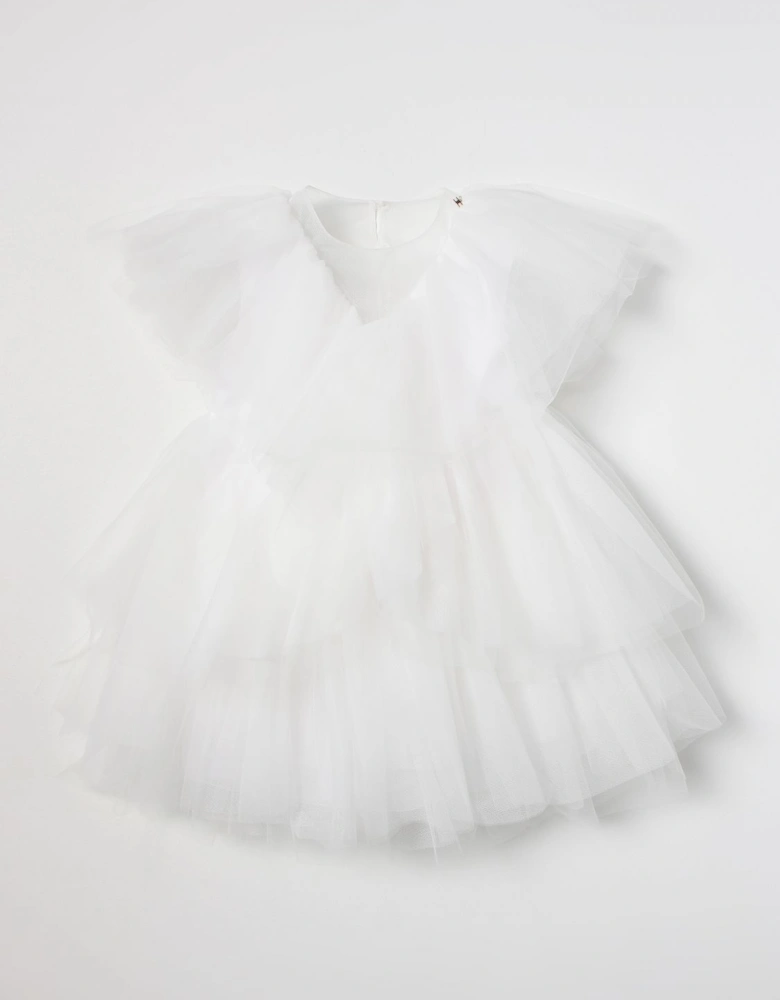 Tulle Layered Dress Ruffled Details