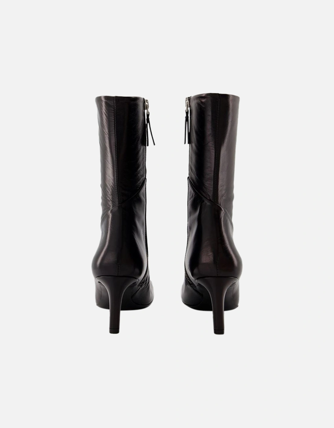Leather MidCalf Boots Pointed Toe