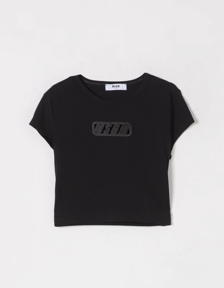 Kids Cropped TShirt Embroidered Logo