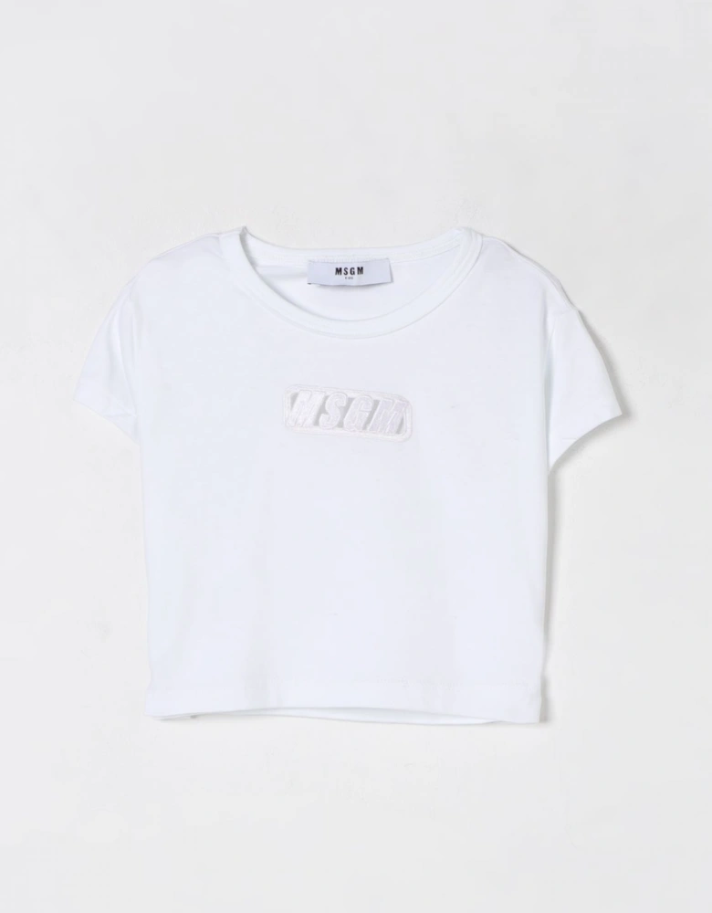 Kids Cropped TShirt Embroidered Logo