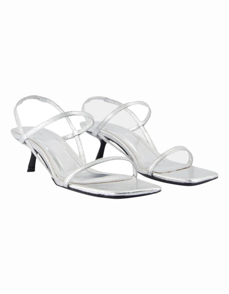 Smooth Leather Square Open Toe Pumps