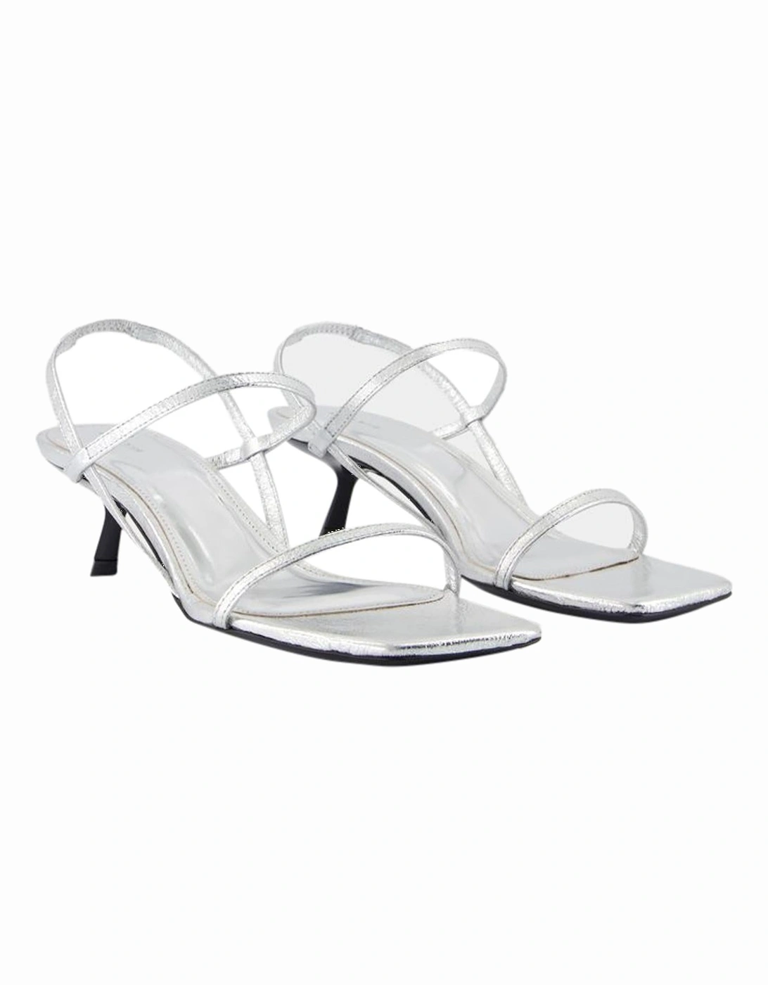Smooth Leather Square Open Toe Pumps