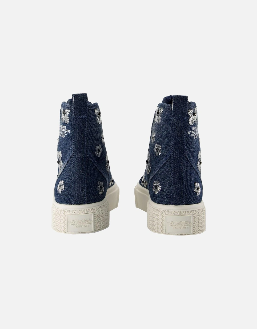 High Top Cotton Sneakers with Lace-Up Closure