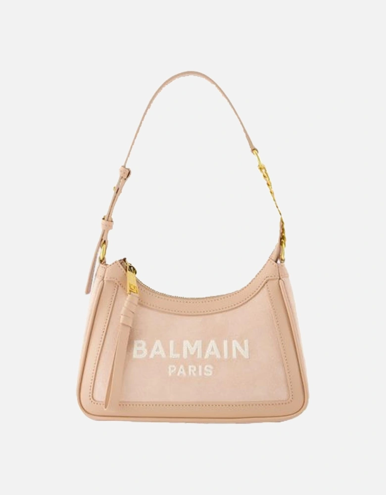 Leather Shoulder Bag with Chain Strap and Suede Interior