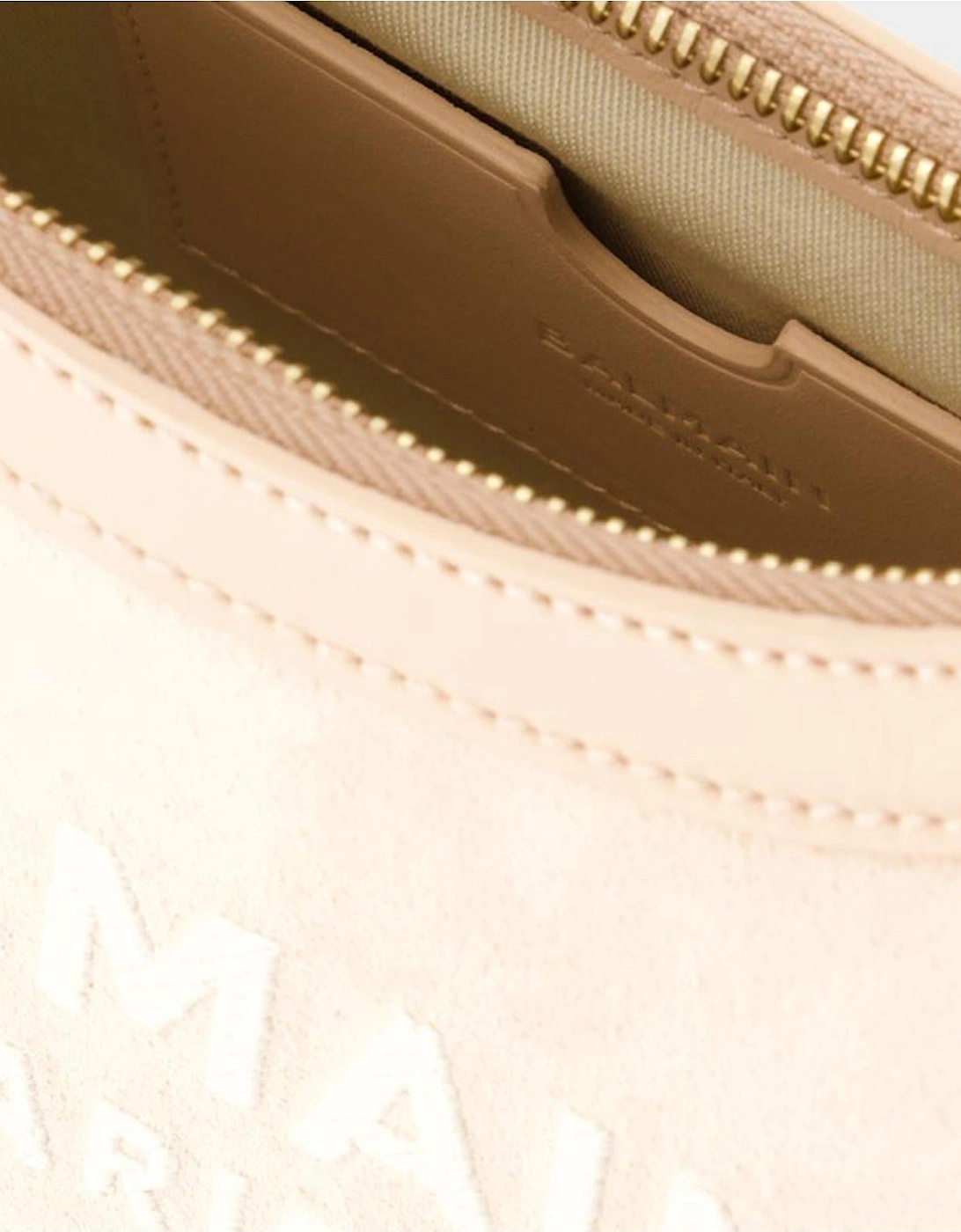 Leather Shoulder Bag with Chain Strap and Suede Interior