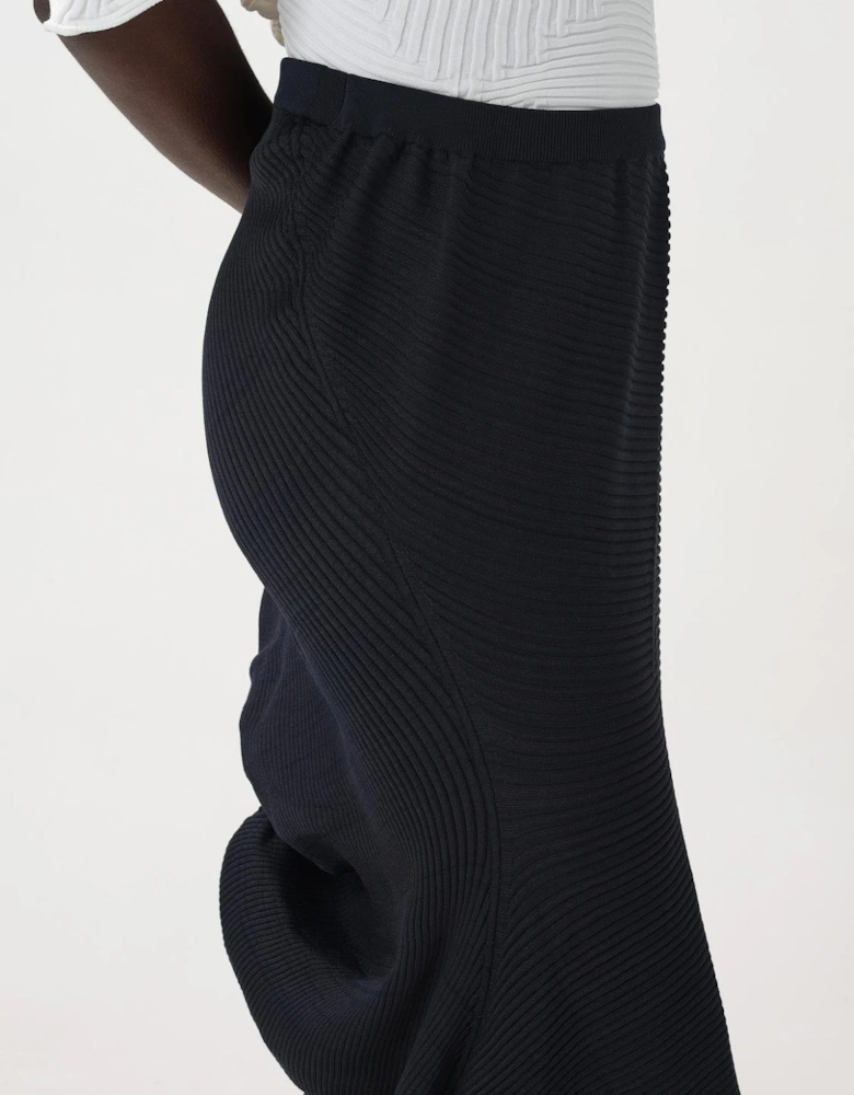 Asymmetrical Pleated Midi Skirt