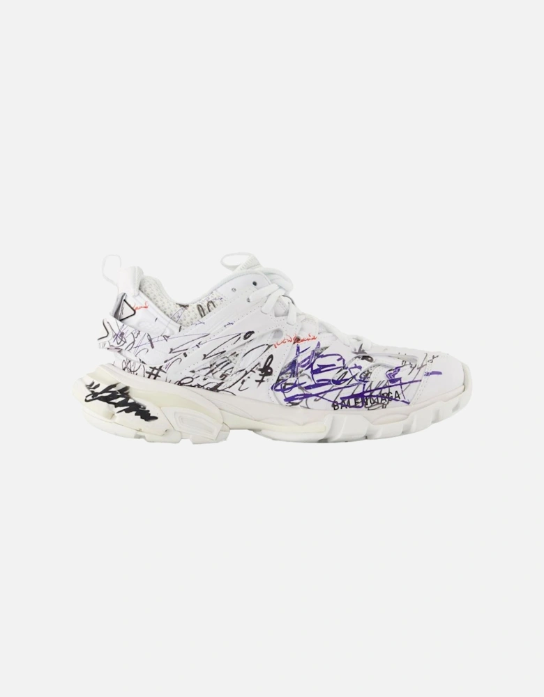 Nylon Track Sneakers with Top Laces and Round Toe
