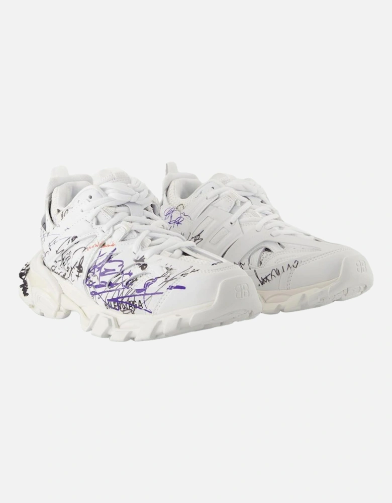 Nylon Track Sneakers with Top Laces and Round Toe