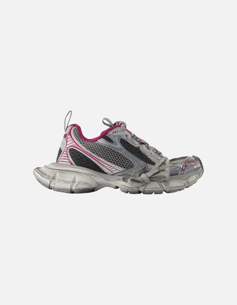 Synthetic Material Round Toe Lace-Up Sneakers