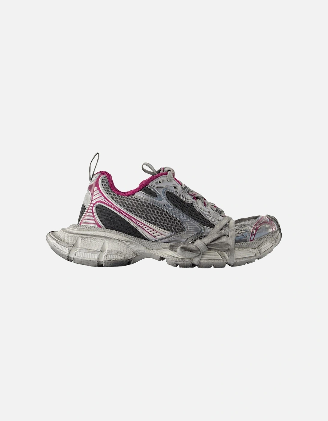 Synthetic Material Round Toe Lace-Up Sneakers, 4 of 3