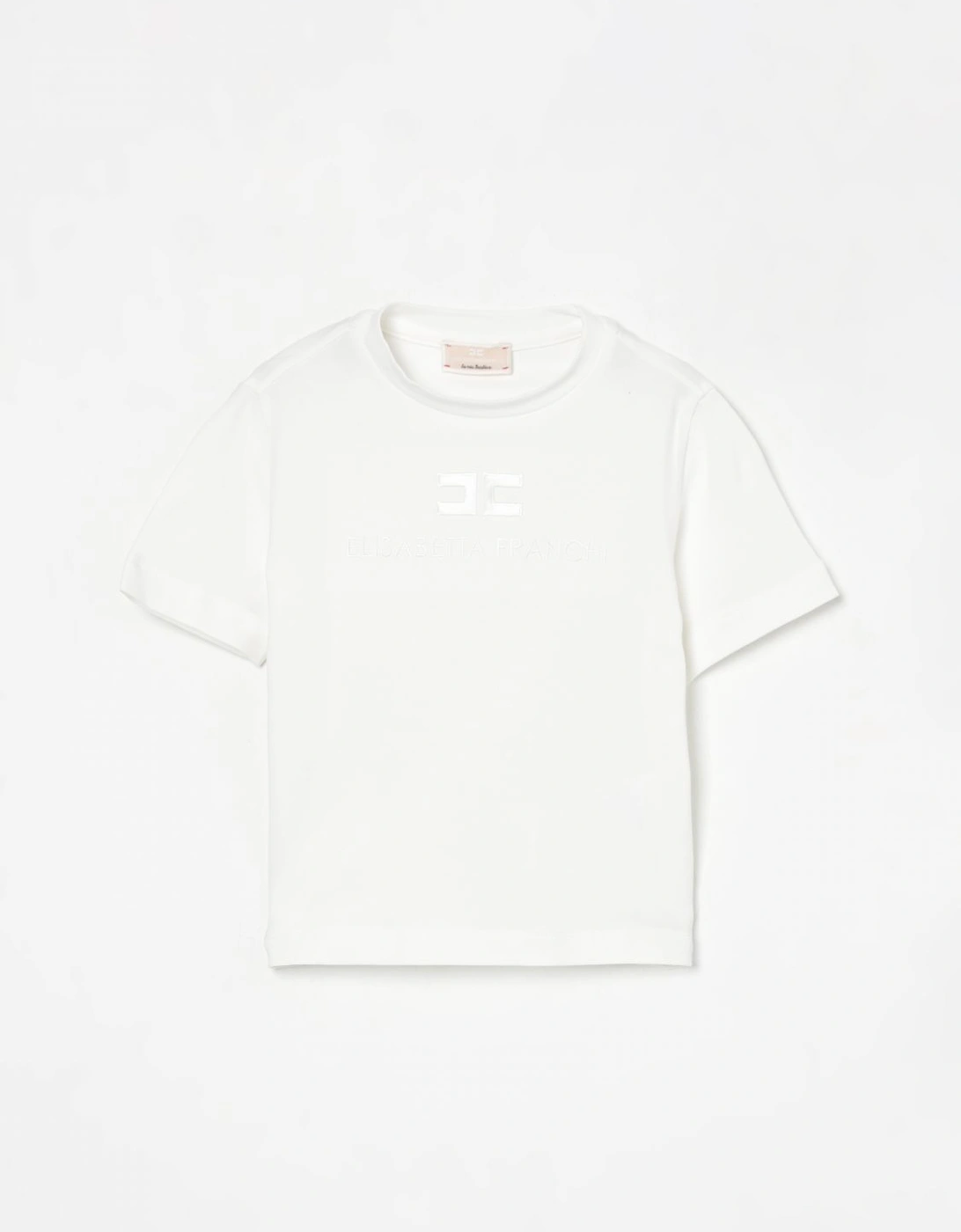 Cropped Cotton Logo Tee