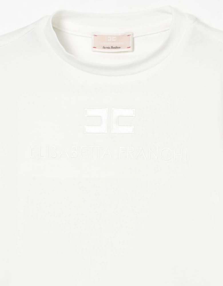 Cropped Cotton Logo Tee