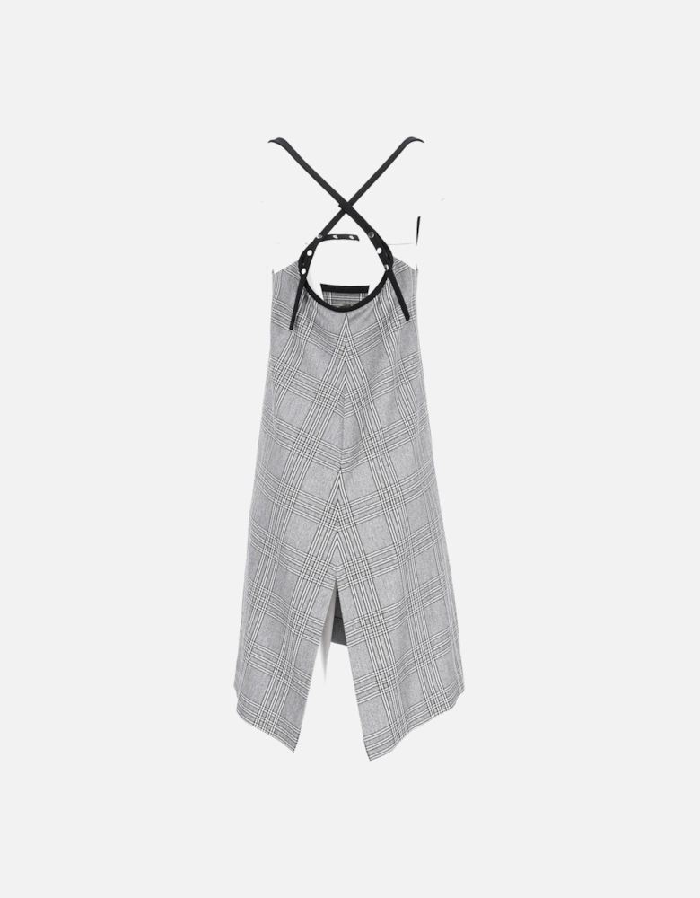 Plaid Cross-Strap Mini Dress with Unique Tailoring