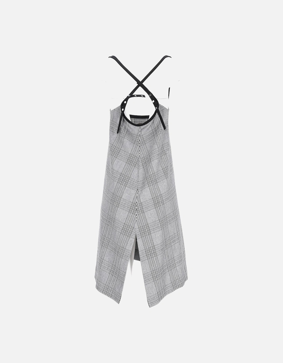 Plaid Cross-Strap Mini Dress with Unique Tailoring