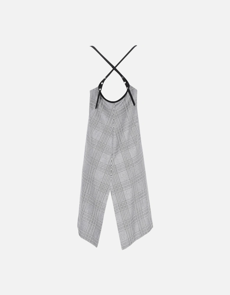 Plaid Cross-Strap Mini Dress with Unique Tailoring