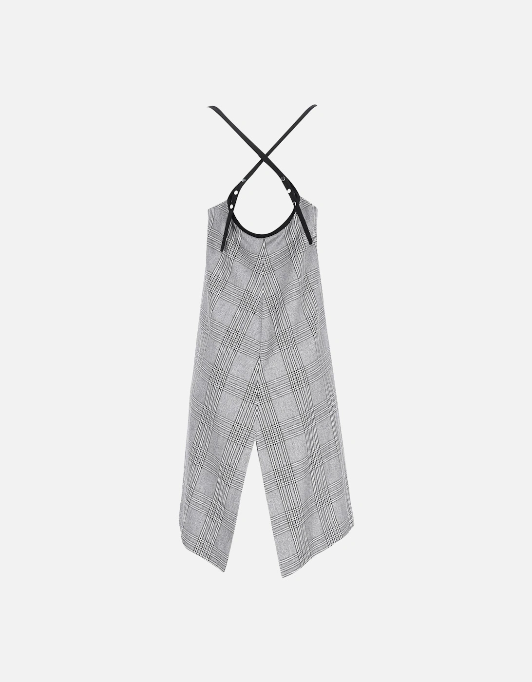 Plaid Cross-Strap Mini Dress with Unique Tailoring