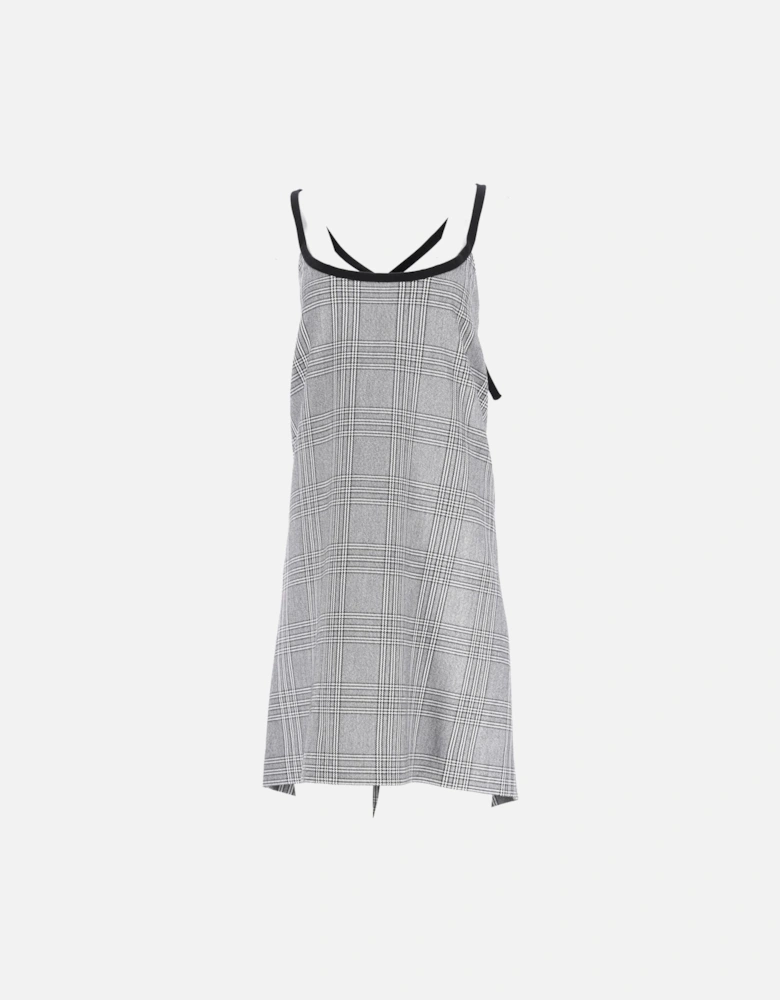 Plaid Cross-Strap Mini Dress with Unique Tailoring