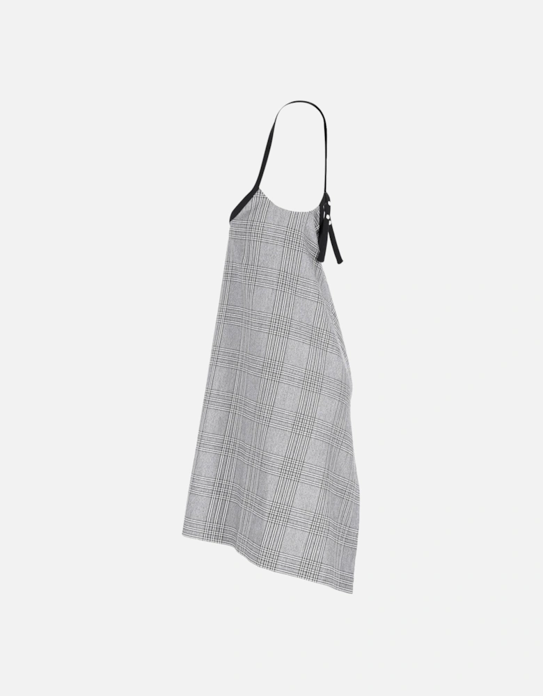 Plaid Cross-Strap Mini Dress with Unique Tailoring