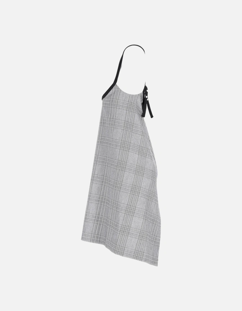 Plaid Cross-Strap Mini Dress with Unique Tailoring