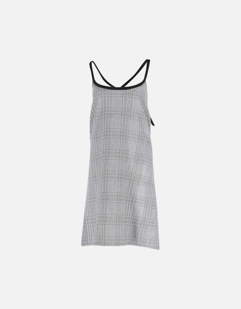 Plaid Cross-Strap Mini Dress with Unique Tailoring