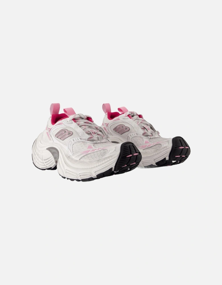 Synthetic Lace-Up Round Toe Sneakers