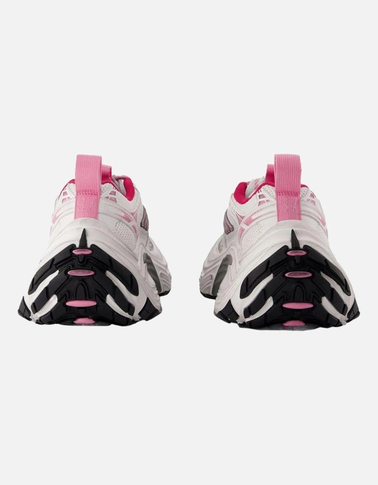 Synthetic Lace-Up Round Toe Sneakers