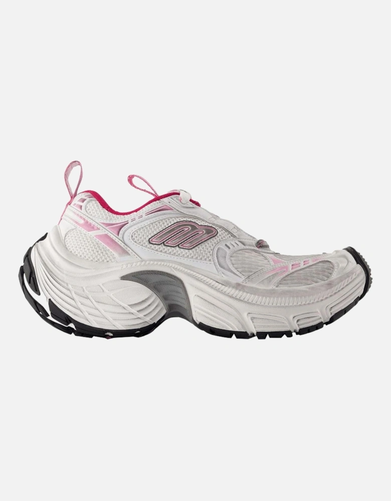 Synthetic Lace-Up Round Toe Sneakers