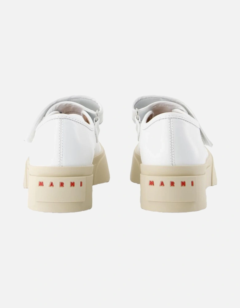 Calfskin Leather Mary Jane Strap Sneakers