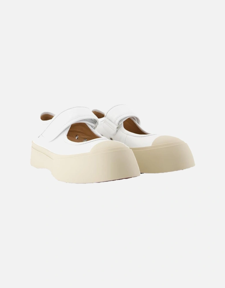 Calfskin Leather Mary Jane Strap Sneakers