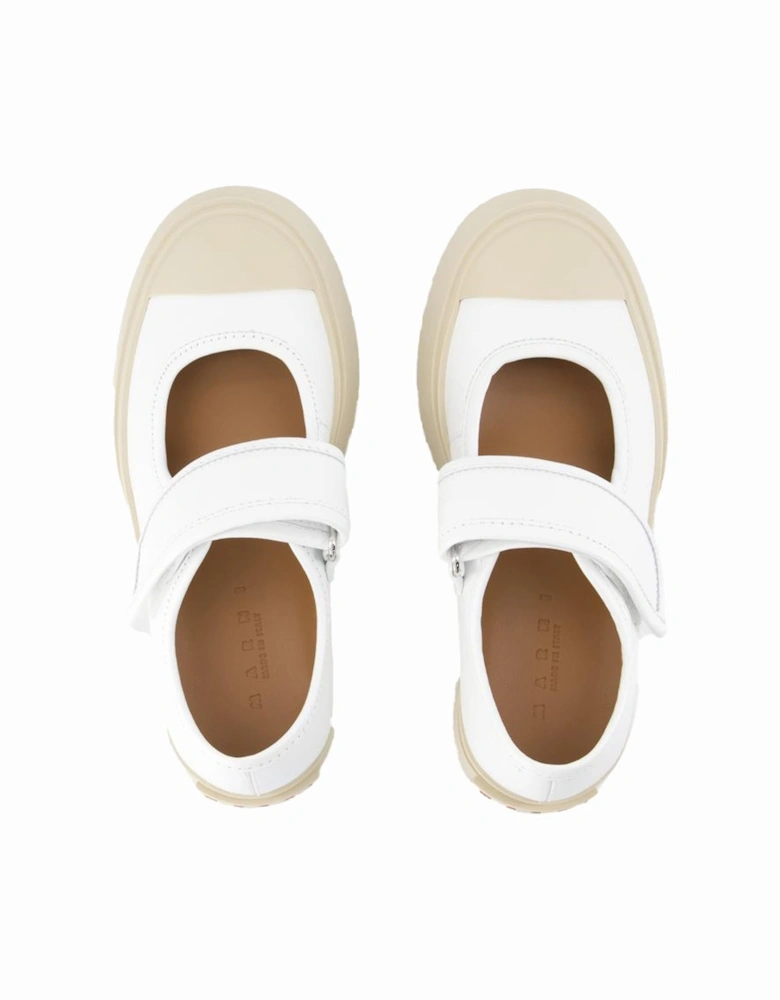 Calfskin Leather Mary Jane Strap Sneakers