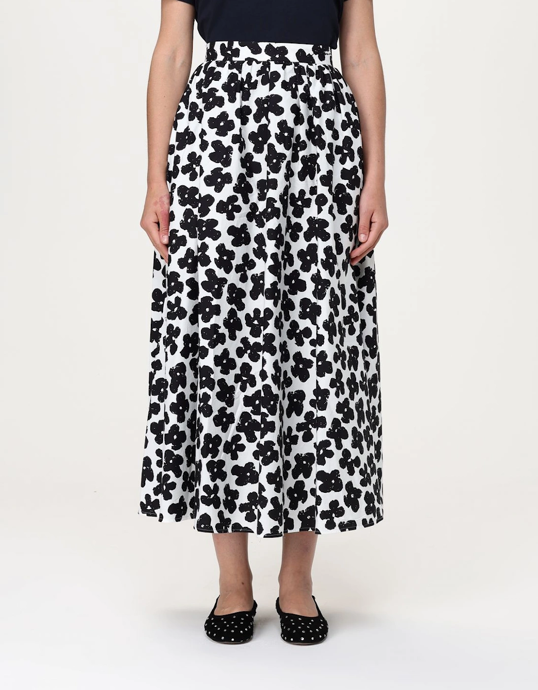 Floral Print Pleated Midi Skirt, 4 of 3