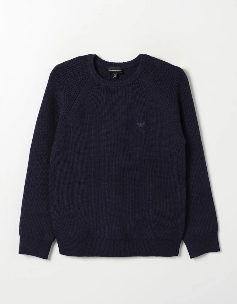Cotton Knit Crew Neck Sweater