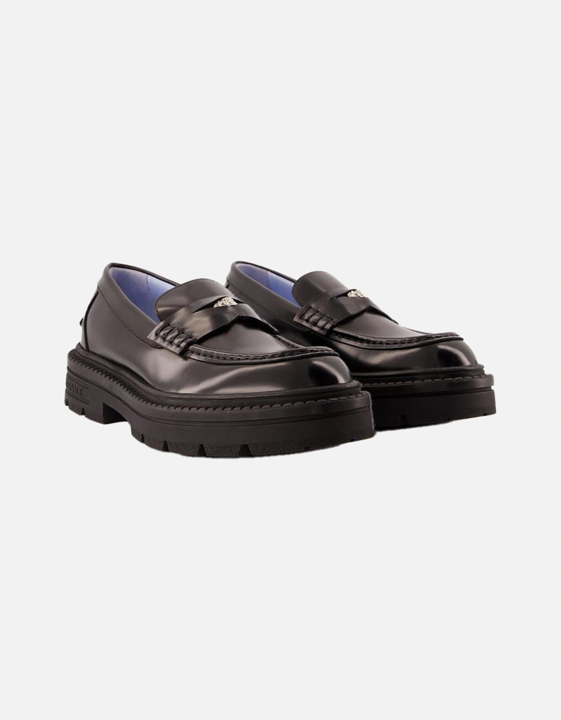 Footwear Loafers with Penny Bar and Platform Sole