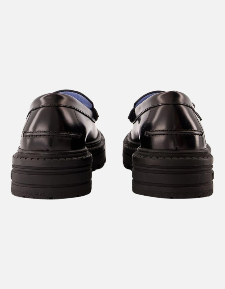 Footwear Loafers with Penny Bar and Platform Sole