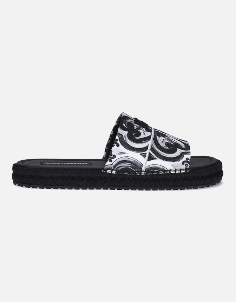 Printed Espadrille Slide Sandals